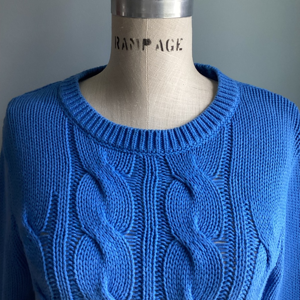 J.Crew Blue Cable Knit Sweater Size Small
